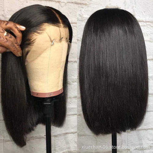Short Bob Wigs Human Hair,Highlighted Colored Ombre Human Hair Wigs, Lace Closure Human Hair Wig